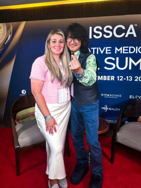 Dr. Nadia with Prof. Mike Chan
💬 “You Were Spectacular!”: Dr. Nadia shares her admiration with Prof. Mike Chan, praising his keynote as one of the most insightful of the summit.