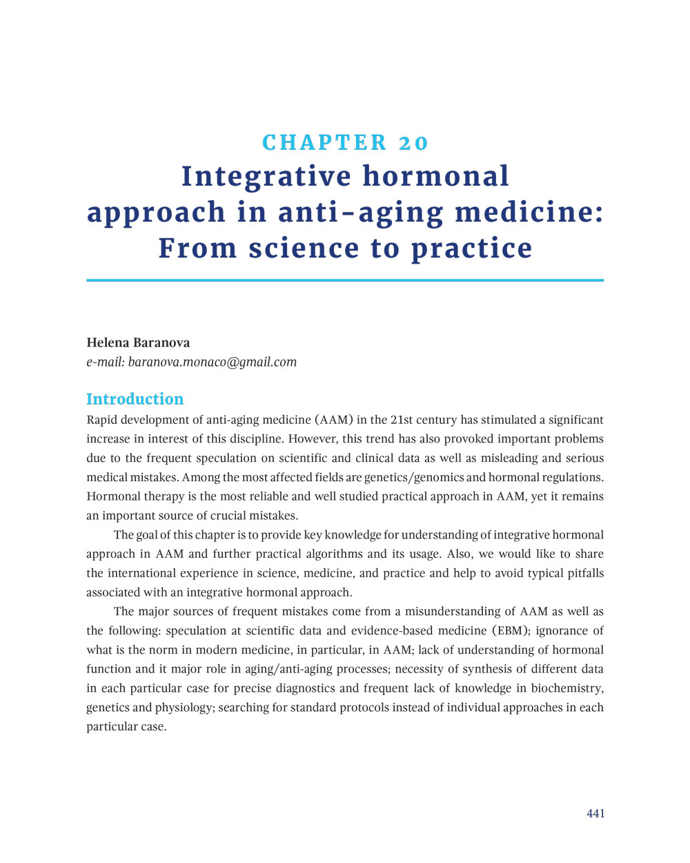 Chapter 20: Integrative hormonal approach in anti-aging medicine: From science to practice