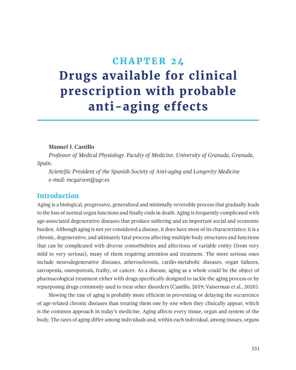 Chapter 24: Drugs available for clinical prescription with probable anti-aging effects