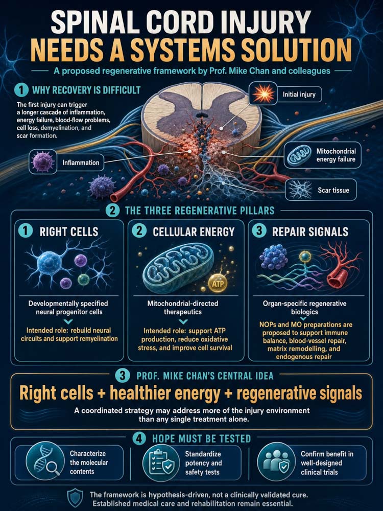 Companion infographic summarizing the study’s three regenerative pillars and its evidence requirements.